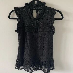 Black Lace Blouse Top